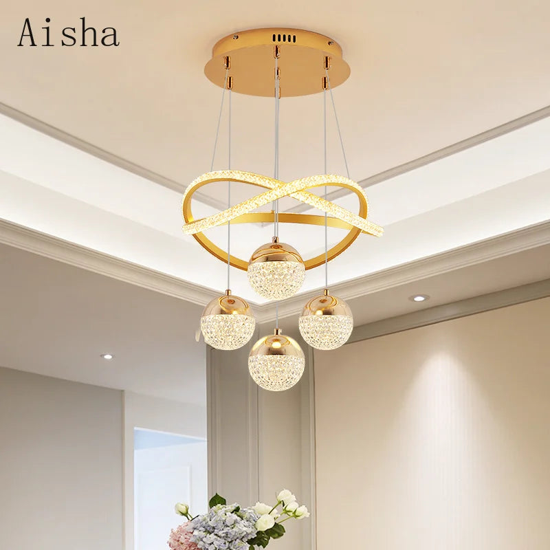 lustre moderne en led pour décoration intérieure élégante et luxueuse