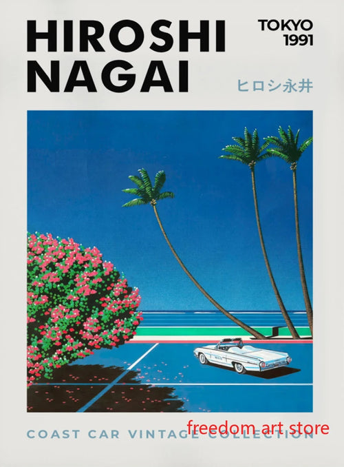 affiches d'art vintage japonaises années 80 par hiroshi nagai