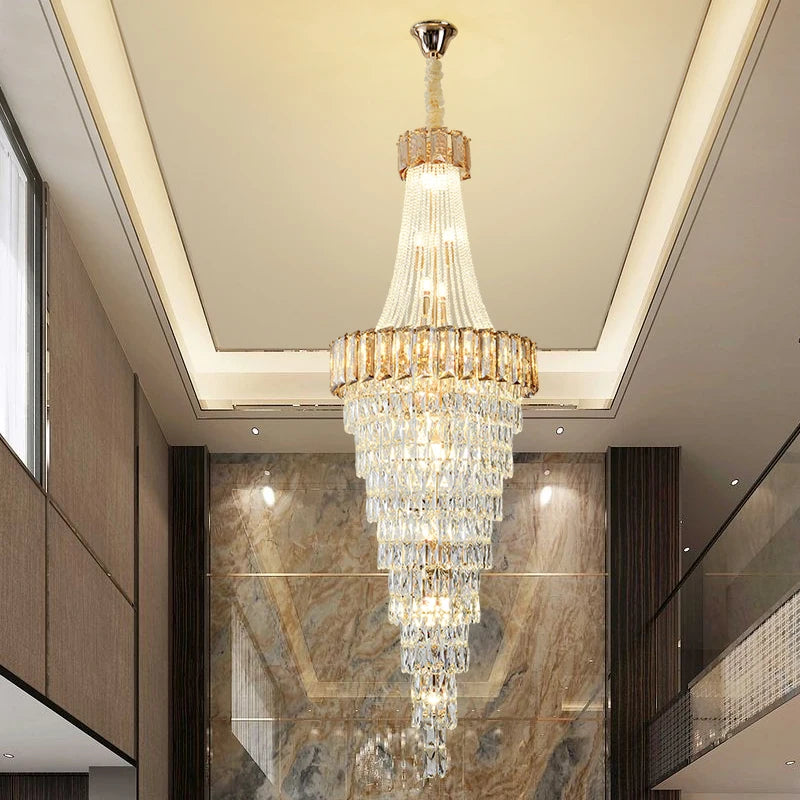 lustre contemporain en cristal pour décoration intérieure élégante - vue 5 sur 16