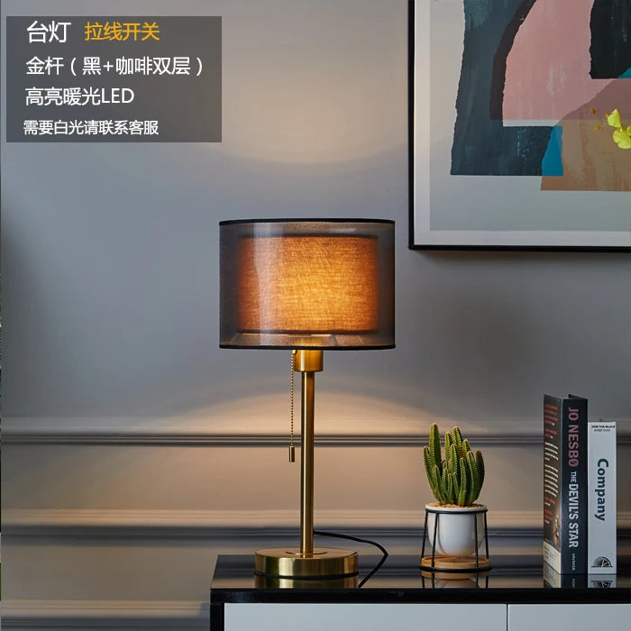 lampe de table vintage luxe en tissu nordique décorative