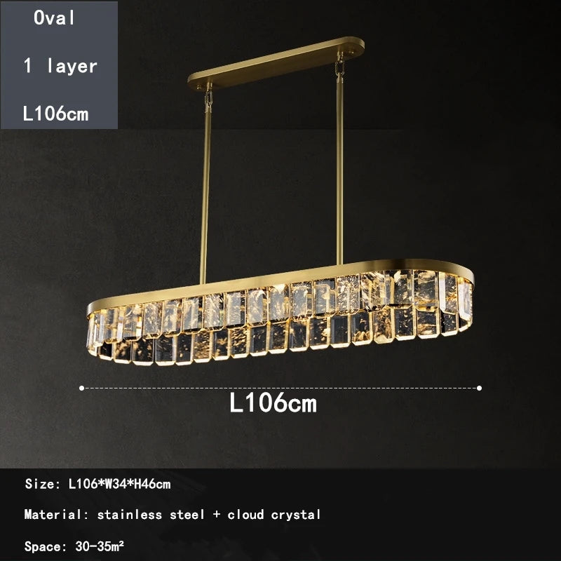 lustre en cristal multicouche nuage et brume pour hôtel avec corps en acier - vue 12 sur 15