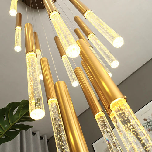 suspension en cristal lustre LED pour éclairage décoratif intérieur - vue 4 sur 12