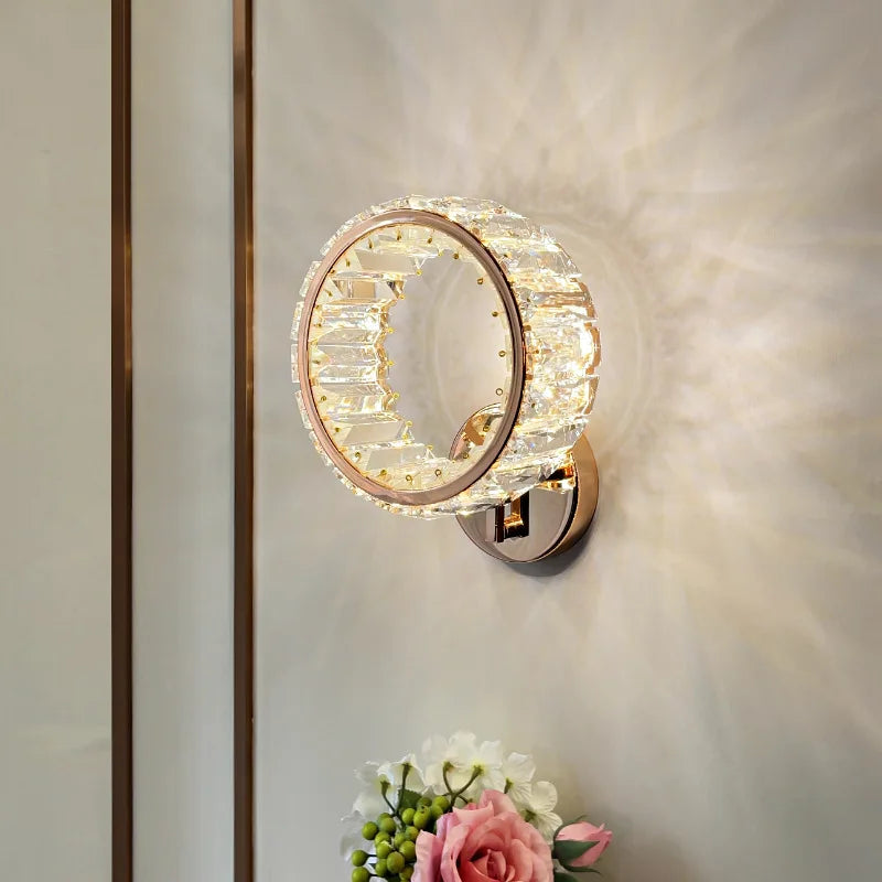 applique murale led moderne en cristal de luxe