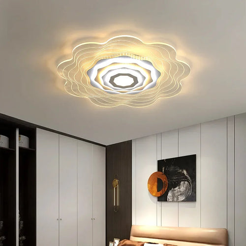 plafonnier led moderne en forme de fleur décoratif pour la maison - vue 3 sur 9