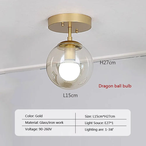 Plafonnier LED boule en verre moderne - vue 13 sur 14