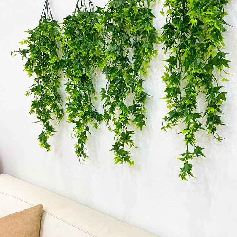 plante artificielle lierre décorative en feuille d'érable rouge - vue 7 sur 8