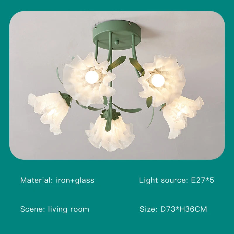 lustre nordique créatif à fleurs pour décoration intérieure - vue 13 sur 24