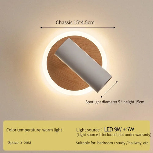 applique murale led pivotante pour lecture ambiance wabi-sabi - vue 3 sur 8