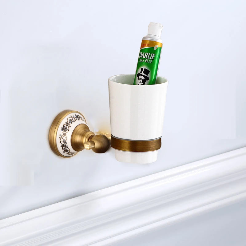 ensembles daccessoires en laiton massif pour salle de bain rétro - vue 12 sur 20