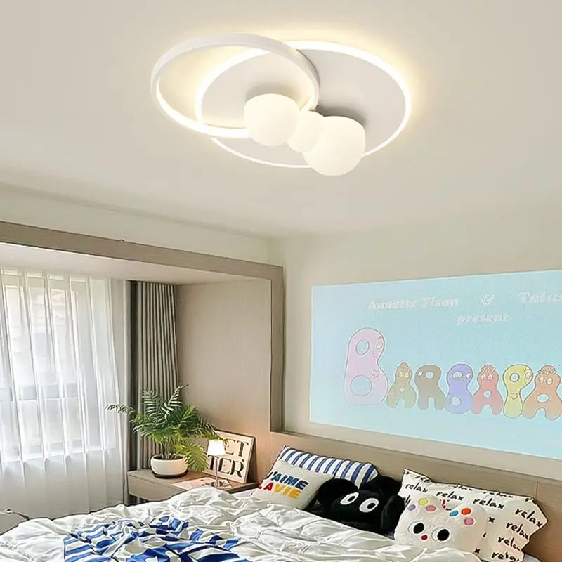plafonnier minimaliste avec bulle suspendue et lustre en nuage - vue 3 sur 13