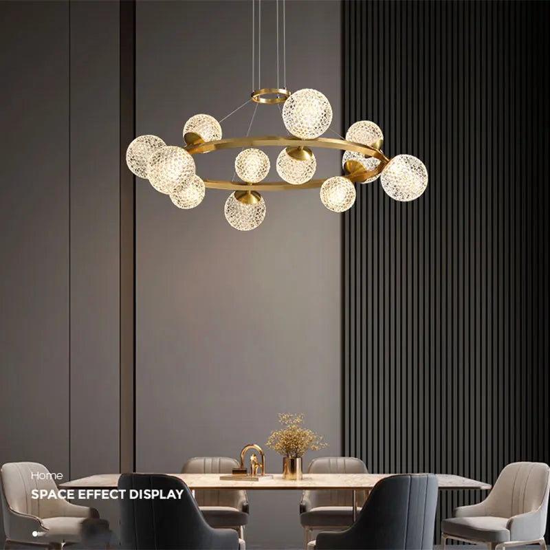 lustre Salle à manger moderne décoration de la maison en verre salon moderne intelligent LED luminaires intérieurs