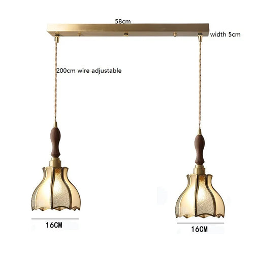 iwhd suspension moderne en cuivre verre led décorative - vue 12 sur 16