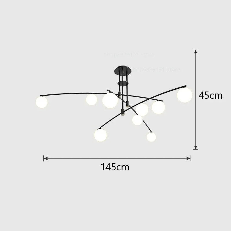 lustre led moderne youlaike en verre pour salon cuisine - vue 9 sur 12
