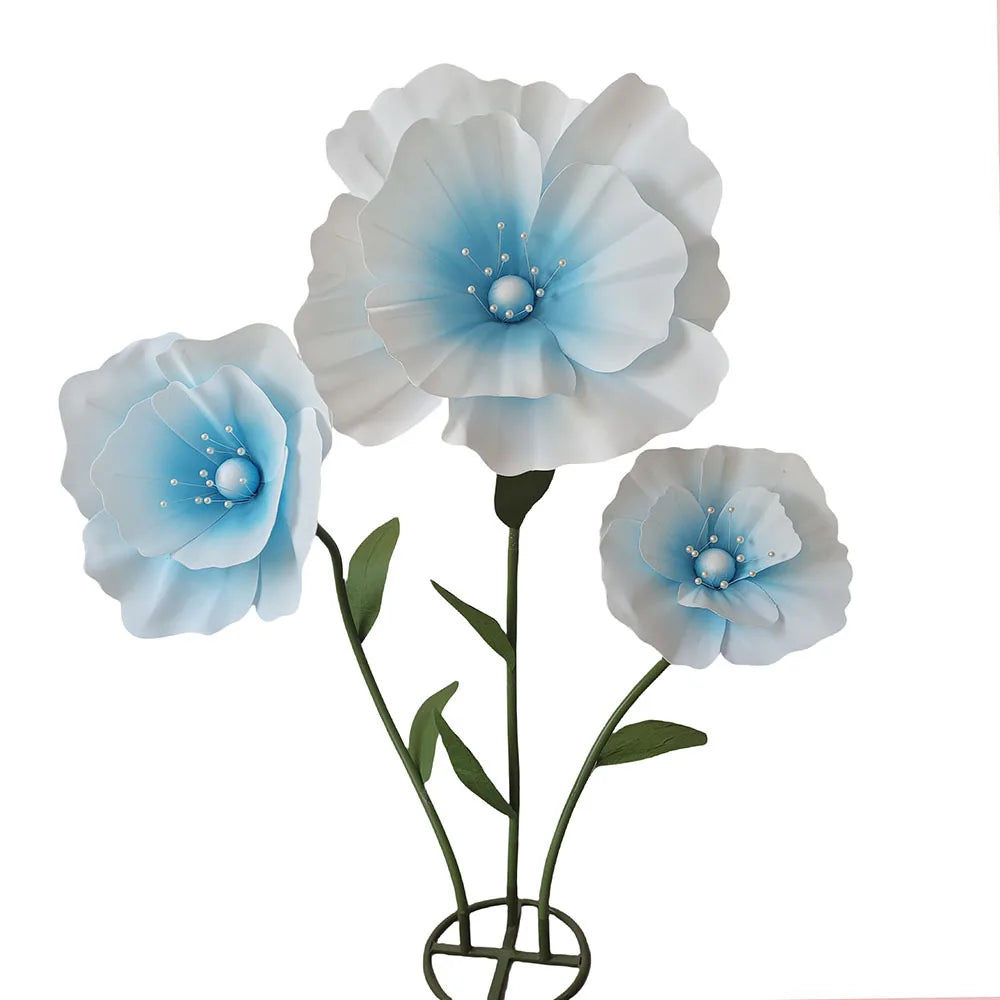 décoration mariage ensemble fleurs artificielles pavot géant pour scène - vue 14 sur 17