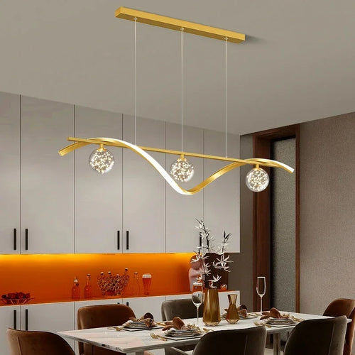 suspension led minimalistes en verre gradation luminaire domestique - vue 4 sur 8