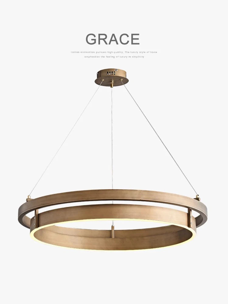 lustre nordique bronze brossé suspension simple led
