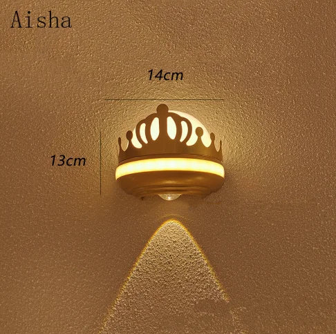 2023 New Crown Wall Lamp LED Outdoor Waterproof Wall Light IP65 Staircase Wall Lamp Children's Bedroom Wall Decoration Sconces - vue 7 sur 7