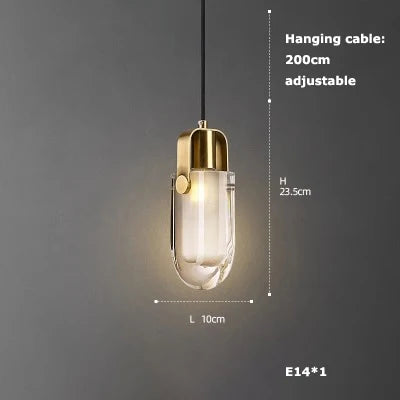 suspension en verre cristal art déco avec éclairage led - vue 11 sur 25