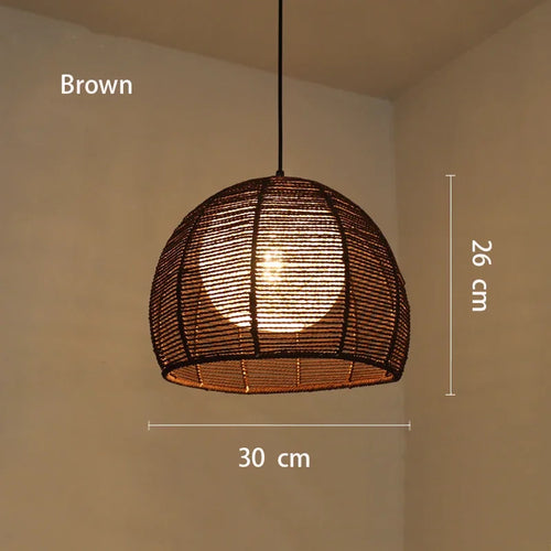 Hand-woven hemp rope chandelier stylish simple bedroom lamp balcony restaurant teahouse homestay decoration chandelier