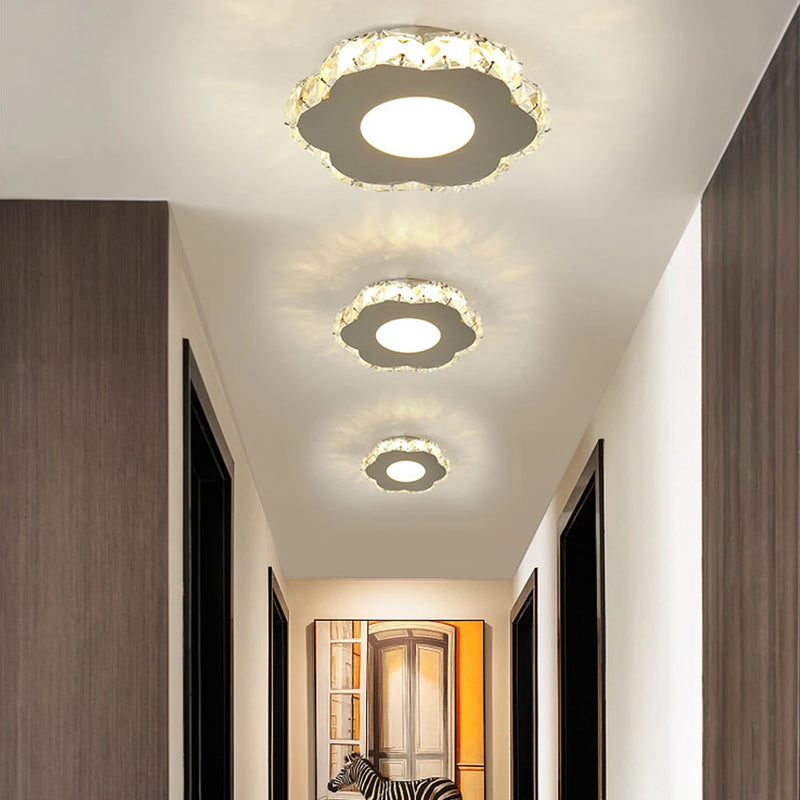 lustre cristal led moderne maison couloir balcon