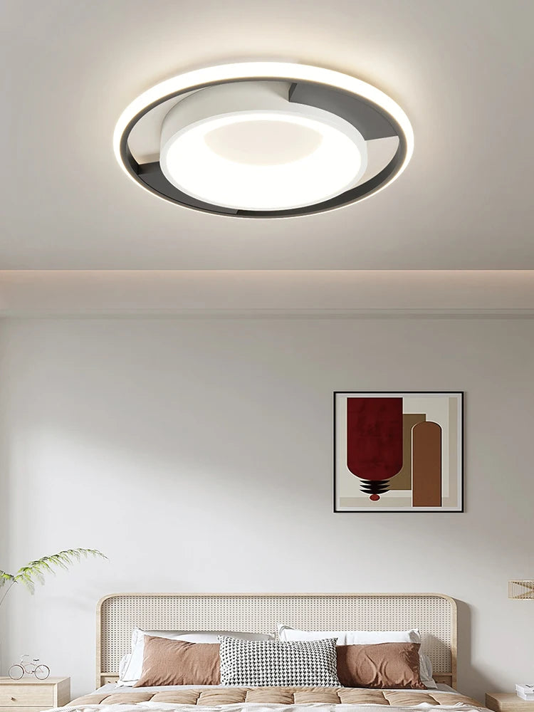 Luminaire Plafonnier Dimmable Noir Blanc Style Nordique Simplicité