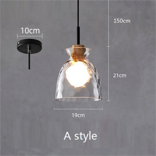 suspension LED en verre design nordique moderne décorative - vue 4 sur 9