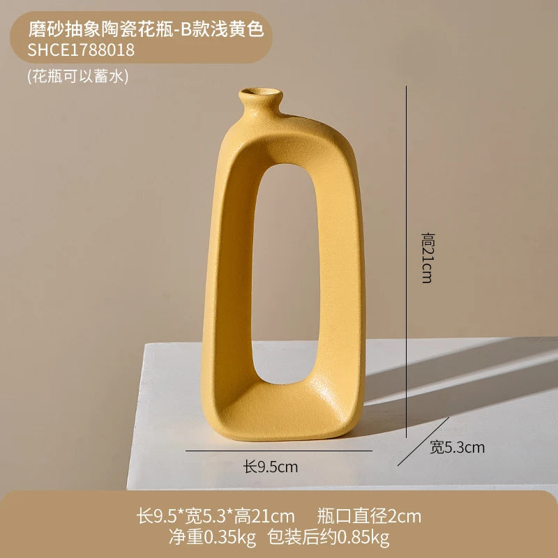 vase ajouré en céramique pour fleurs sèches et décoration intérieure - vue 9 sur 13