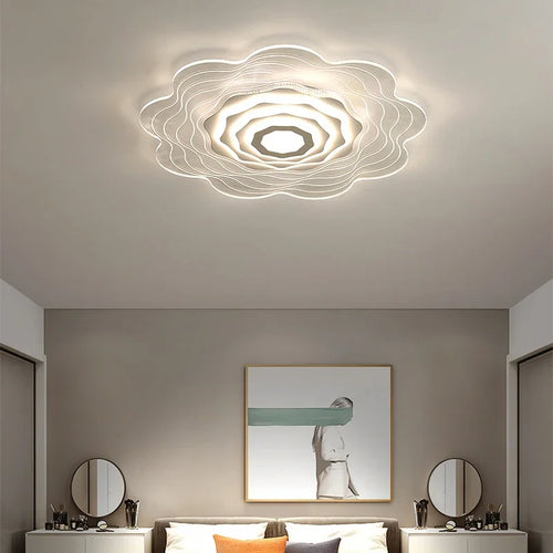 plafonnier led moderne en forme de fleur décoratif pour la maison - vue 6 sur 9