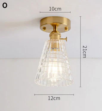 plafonnier moderne japonais en verre sculpté rétro élégant - vue 17 sur 18