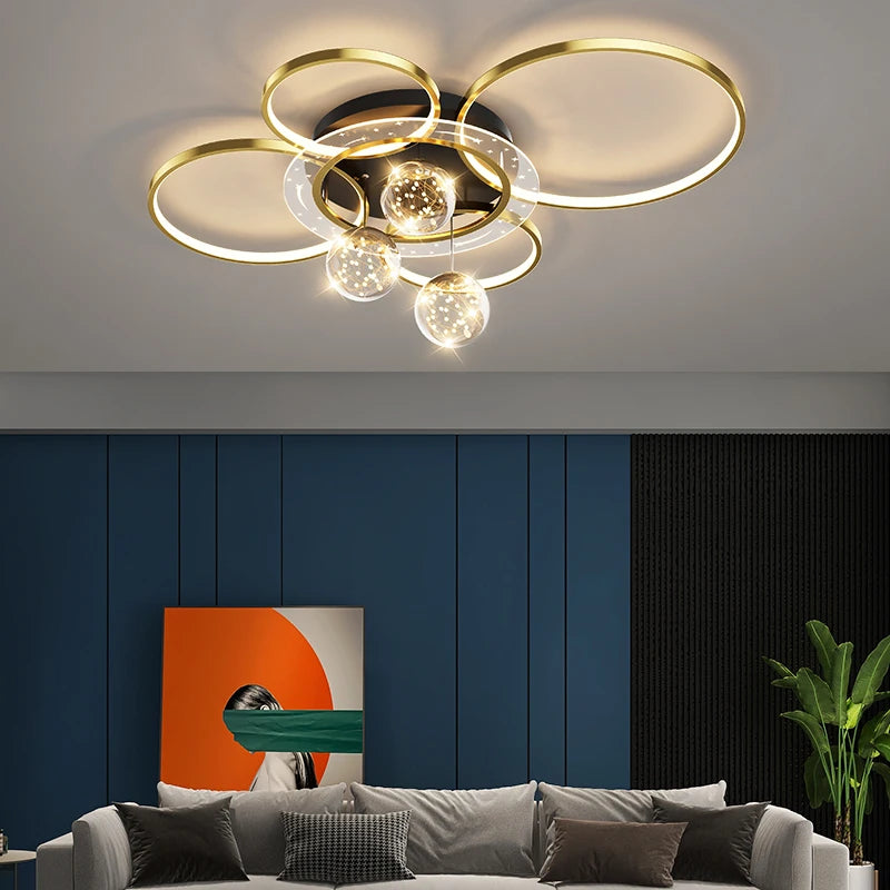 plafonnier moderne en forme d'anneaux décoratif pour intérieur - vue 3 sur 7