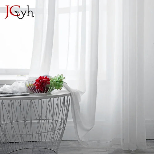 Voilage tulle moderne semi transparent pour salon chambre