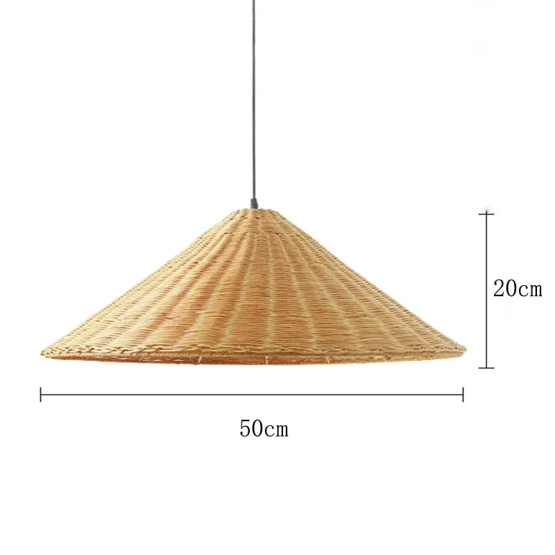 suspension vintage en rotin fait main pour éclairage intérieur - vue 14 sur 16