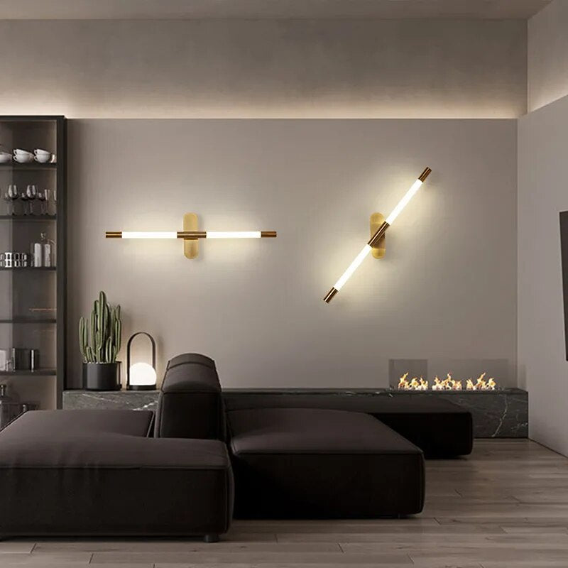 Applique murale LED longue ligne au design nordique moderne