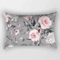 housse de coussin rectangulaire à motifs fleurs tropicales 30x50 cm