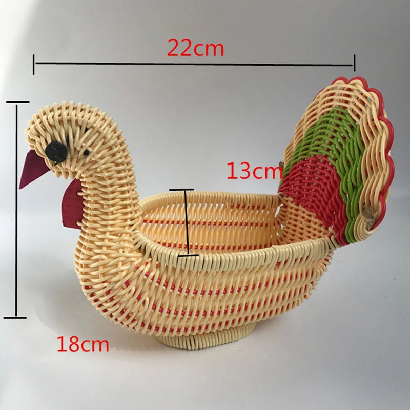panier de rangement en rotin tissé style animal fait main - vue 14 sur 29