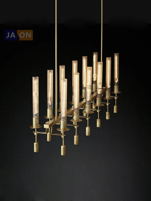 suspension vintage en fer et verre design personnalisé - vue 7 sur 12
