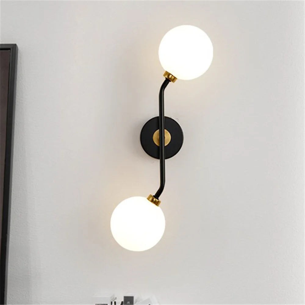 applique murale en métal et verre style nordique moderne - vue 3 sur 13