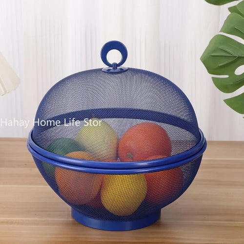 panier à fruits en maille avec couvercle anti-mouche en inox - vue 8 sur 7