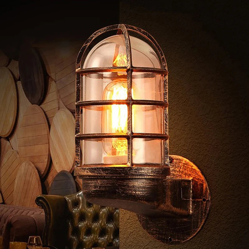 applique murale vintage industriel led fer loft rétro moderne - vue 5 sur 7