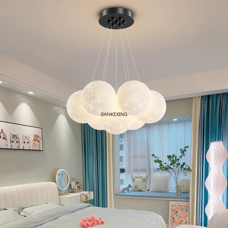 lustre moderne led boule à bulles suspension luminaire décor - vue 5 sur 24