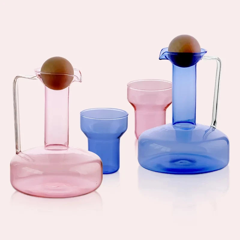 Bouilloire verre style nordique 1500 ml avec tasses - vue 4 sur 7
