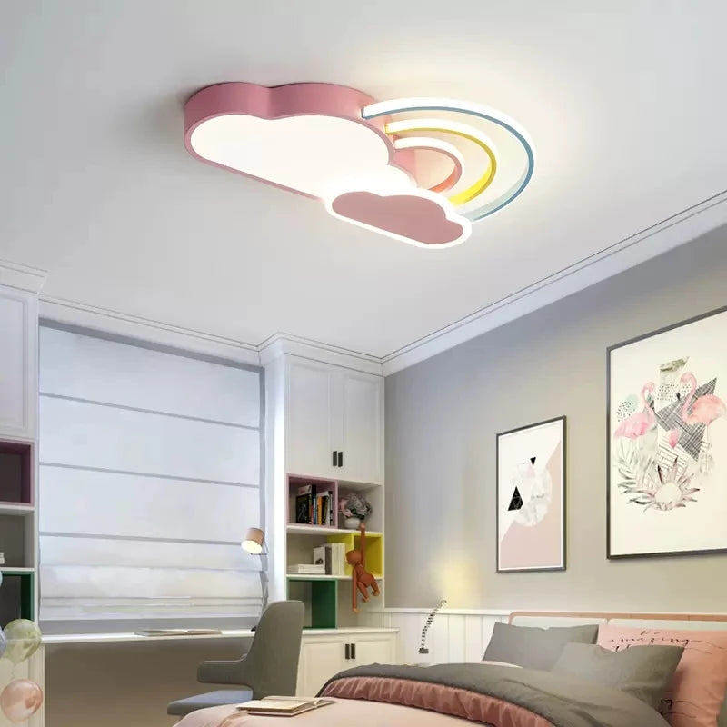 plafonnier nuage arc en ciel pour chambre d enfant décorative et chaleureuse - vue 4 sur 10