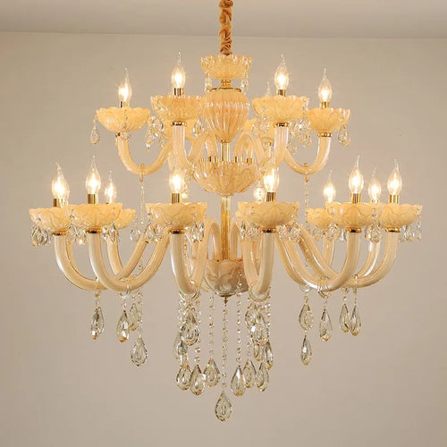 lustre en cristal moderne pour décoration intérieure avec éclairage led - vue 2 sur 9
