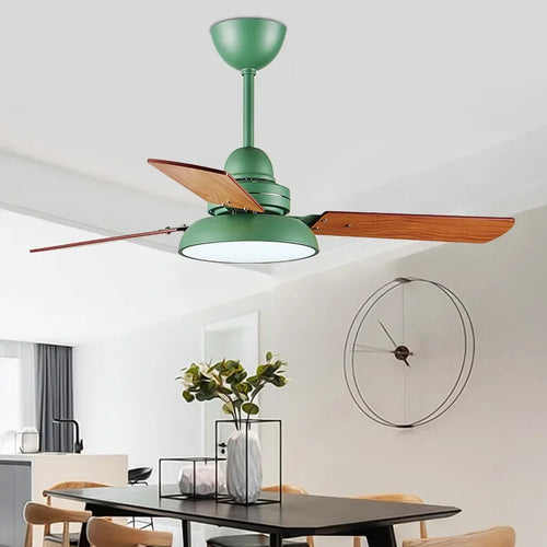 plafonnier moderne ventilateur de plafond avec télécommande et éclairage intégré - vue 5 sur 6