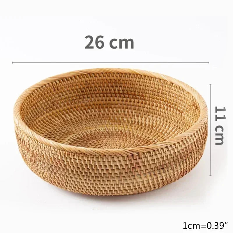 panier de rangement tissé en rotin pour cuisine et pique-nique - vue 12 sur 22