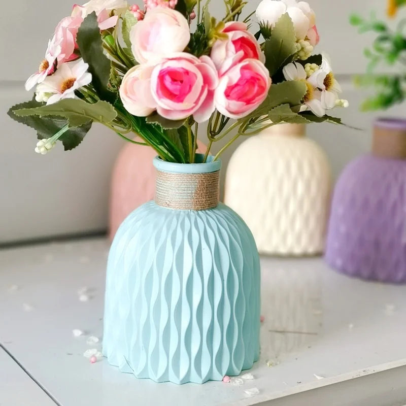 vase moderne en plastique pour décoration florale nordique - vue 10 sur 26
