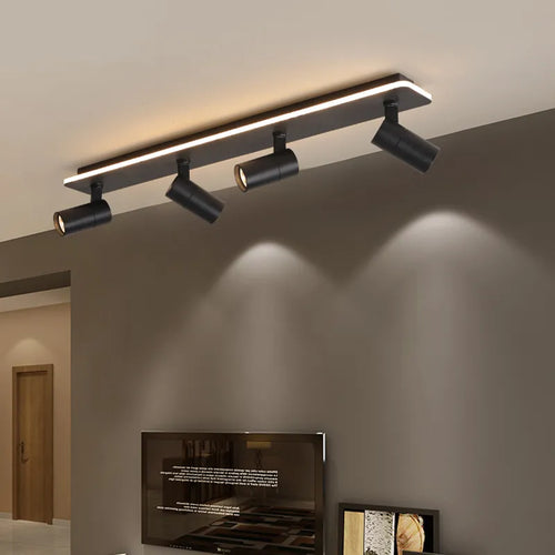 Plafonnier LED noir moderne projecteur
