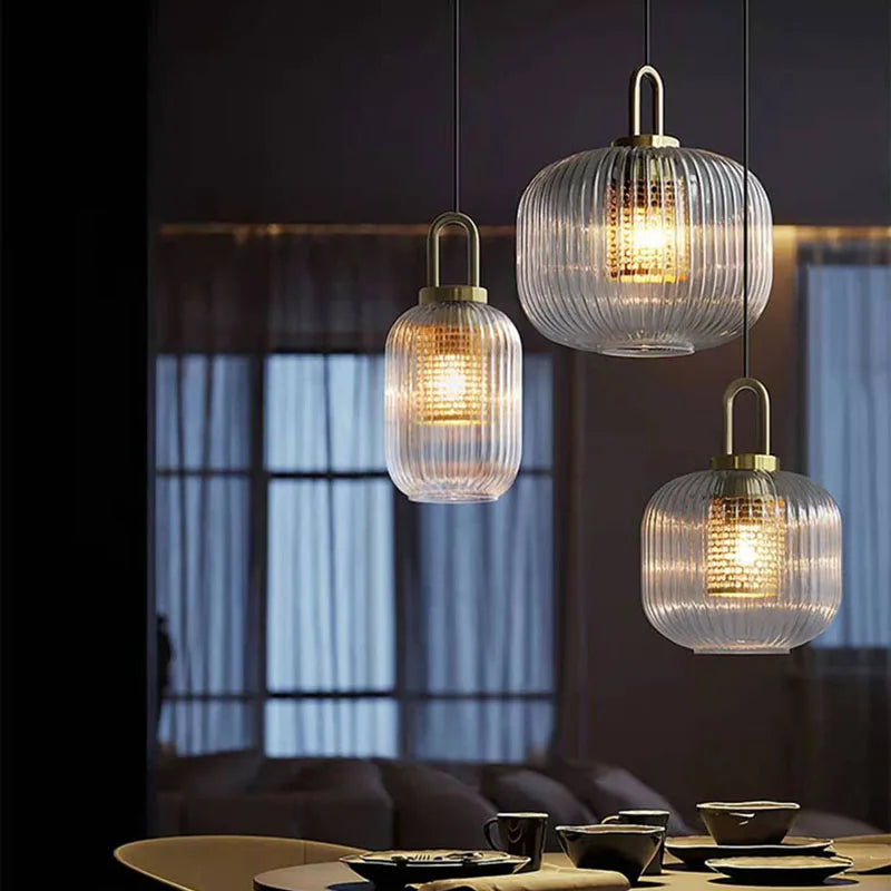 suspension moderne en verre pour café