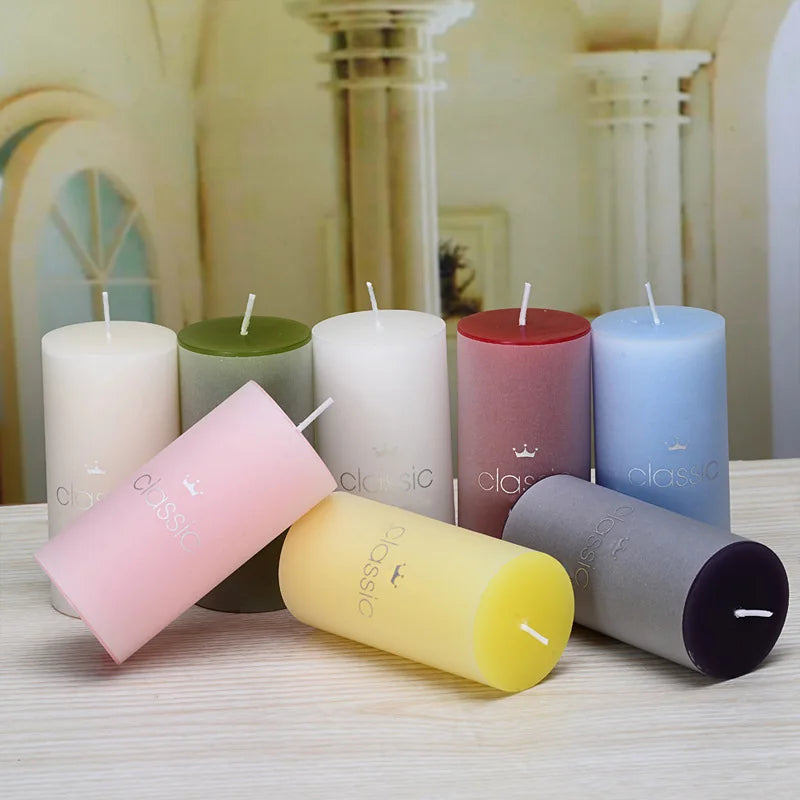 bougies piliers parfumées décoratives sans fumée en plusieurs tailles et couleurs - vue 5 sur 29