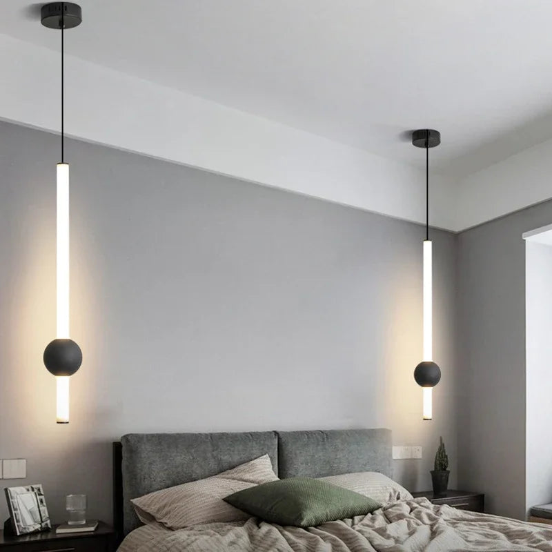 lustre à barre longue suspension avec éclairage led